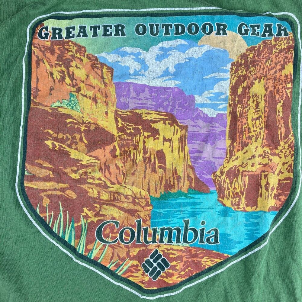 Columbia Graphic T Shirt Mens Large Green Outdoor Gear Canyon Tee Flawed
